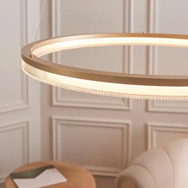 Brushed Gold LED Hoop Pendant