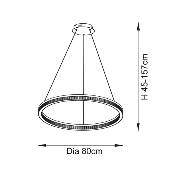 Brushed Gold LED Hoop Pendant