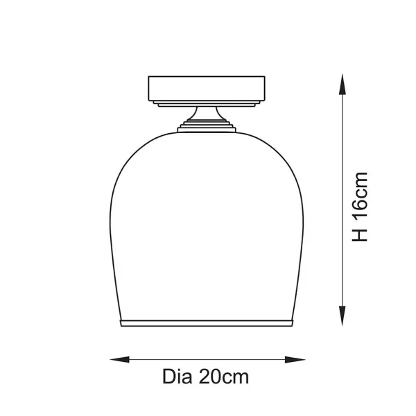 Ashcroft Brass Flush Fitting with Clear Glass Shade