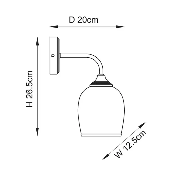 Ashcroft Brass Wall Fitting with Clear Glass Shade