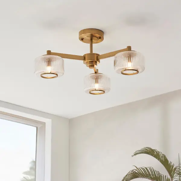 Stamford 3 Light Semi Flush Fitting