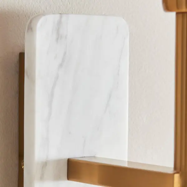 Faro White Volakas Marble Wall Light C/W Shade