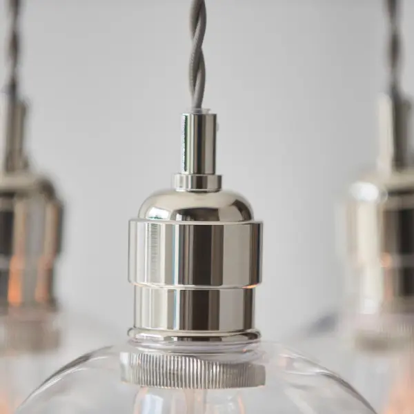 Mia Polished Nickel 3 Light Cluster Pendant with Clear Glass Shades