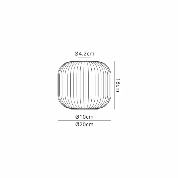 Meel 20cm Pumpkin Smoked Ribbed Glass