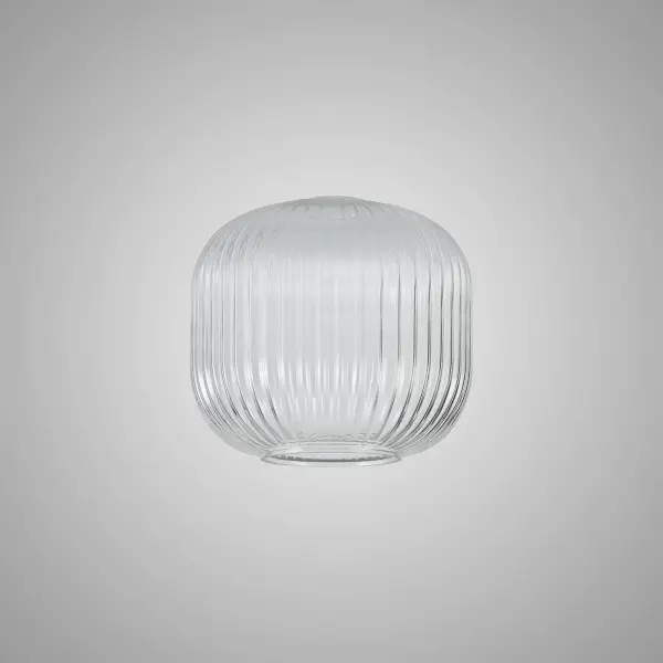 Meel 20cm Pumpkin Clear Ribbed Glass