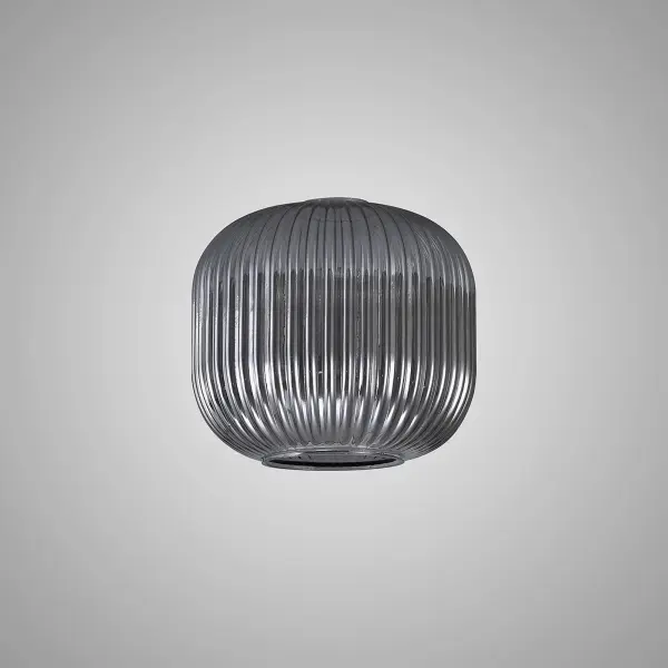 Meel 20cm Pumpkin Smoked Ribbed Glass