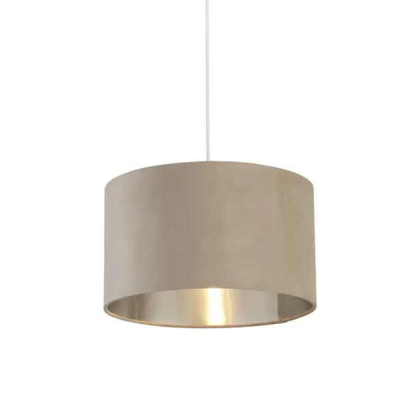 Taupe Velvet with Silver Linner 38cm