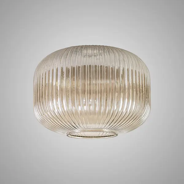 Meel 30cm Pumpkin Champagne Ribbed Glass