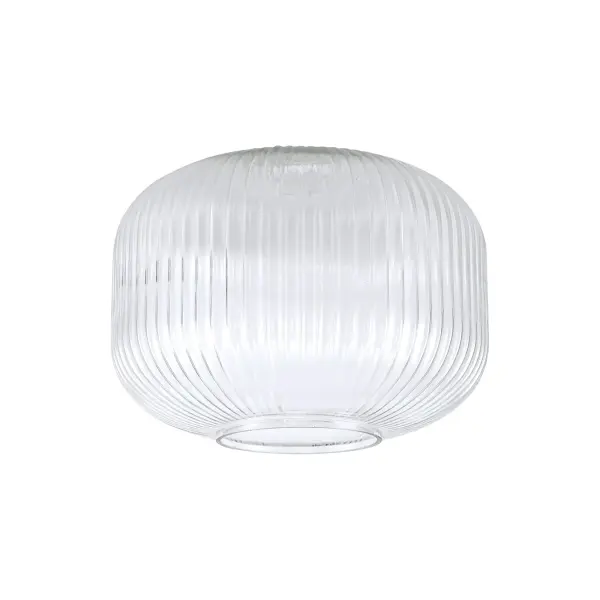 Meel 30cm Pumpkin Clear Ribbed Glass