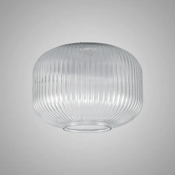 Meel 30cm Pumpkin Clear Ribbed Glass
