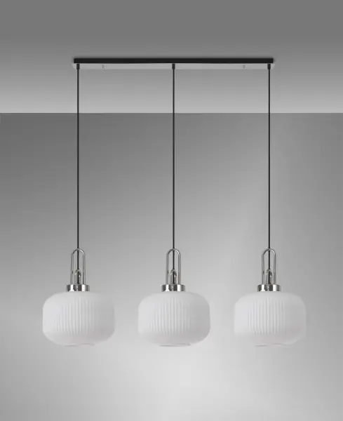 Meel 3 Light Polished Nickel Bar Pendant