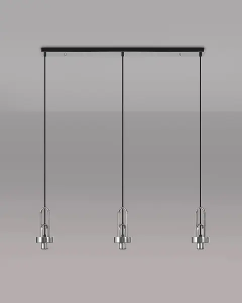 Meel 3 Light Polished Nickel Bar Pendant