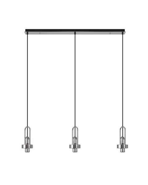 Meel 3 Light Polished Nickel Bar Pendant