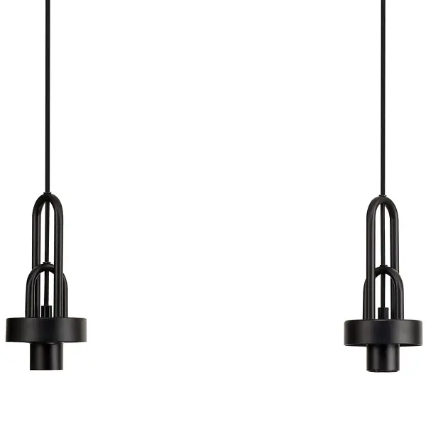 Meel 3 Light Matt Black Bar Pendant