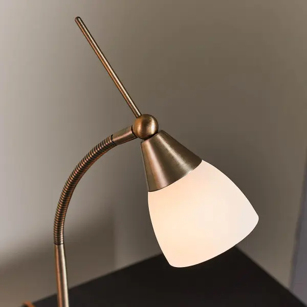 Antique Brass Touch Lamp with Flexi Arm