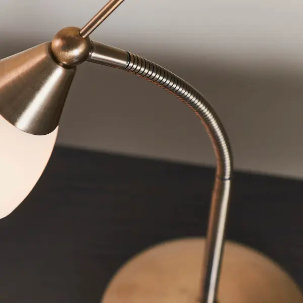 Antique Brass Touch Lamp with Flexi Arm