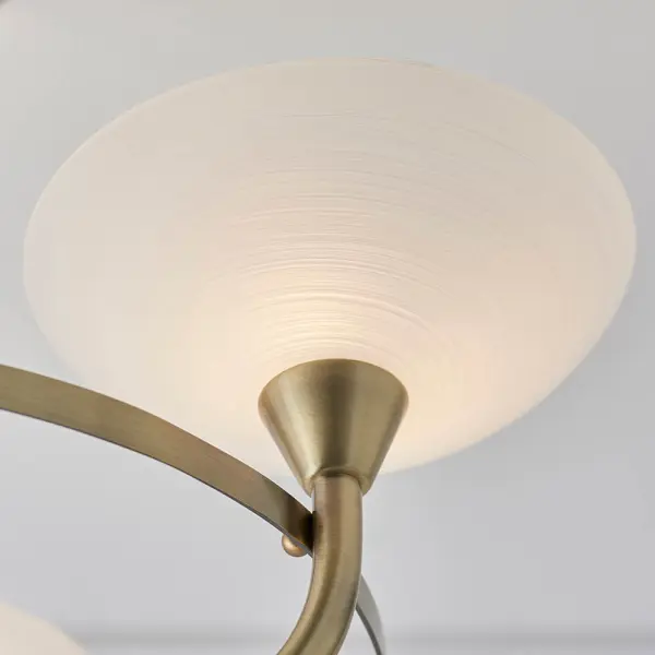 Cagney 3 Light Semi Flush in Antique Brass