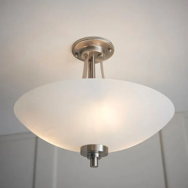 Welles 3 Light Semi Flush in Satin Chrome