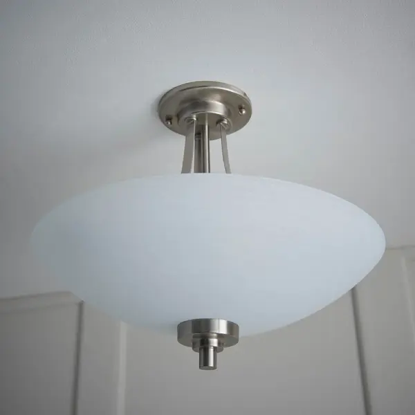 Welles 3 Light Semi Flush in Satin Chrome