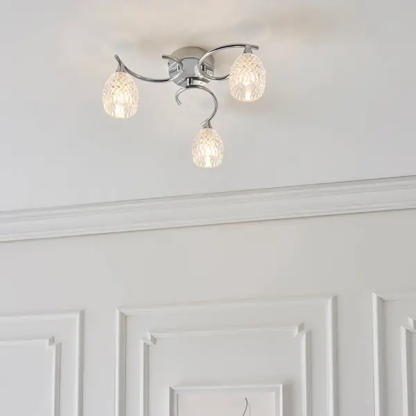 Boyer 3 Light Chrome Semi Flush