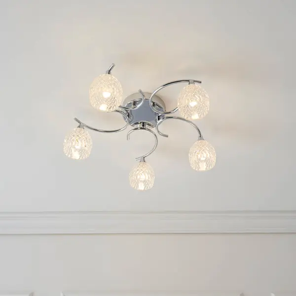 Boyer 5 Light Chrome Semi Flush