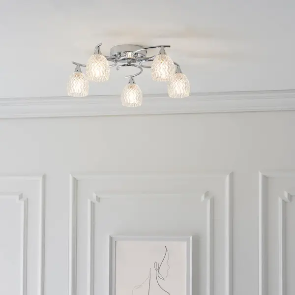 Boyer 5 Light Chrome Semi Flush