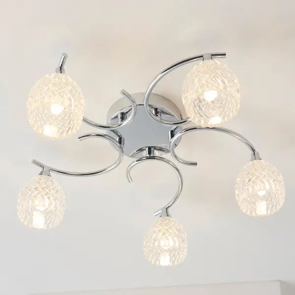 Boyer 5 Light Chrome Semi Flush