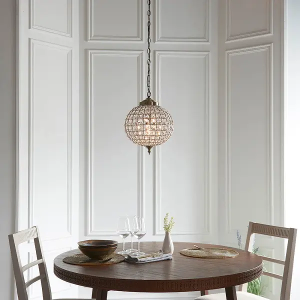 Tanaro 1 Light Pendant in Antique Brass