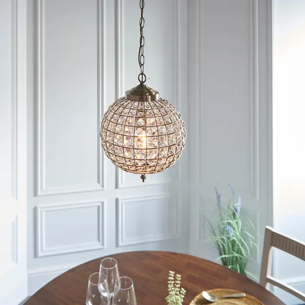 Tanaro 1 Light Pendant in Antique Brass