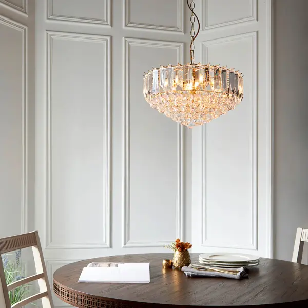 Fargo 6 Light Brass Pendant