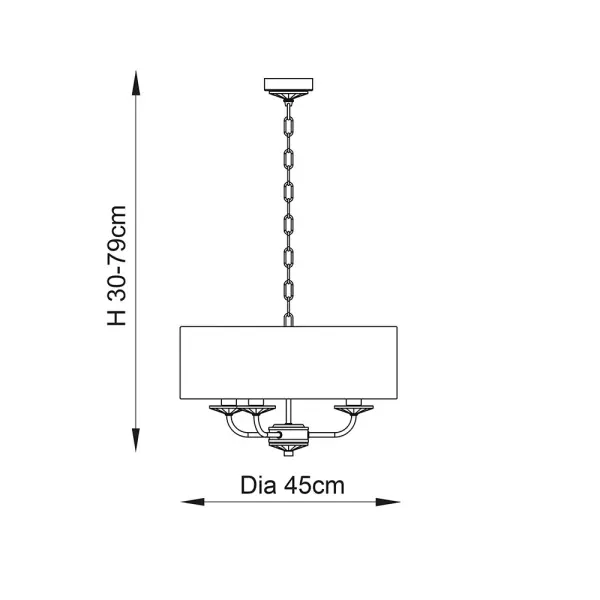 Nixon 3 Light Nickel Pendant