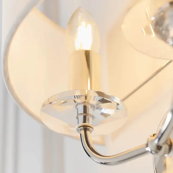 Nixon 2 light double Wall Fitting in Bright Nickel