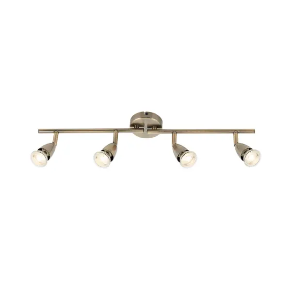 Amalfi 4 Light Spotlight Bar in Antique Brass