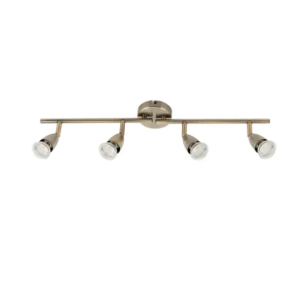 Amalfi 4 Light Spotlight Bar in Antique Brass