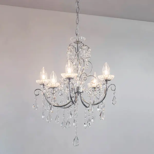 Tabitha 5 Light Polished Chrome Pendant IP44