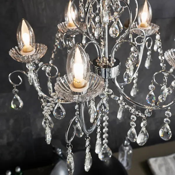 Tabitha 5 Light Polished Chrome Pendant IP44