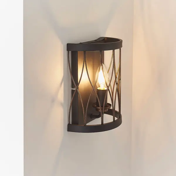 Heston Black & Bronze Wall Light