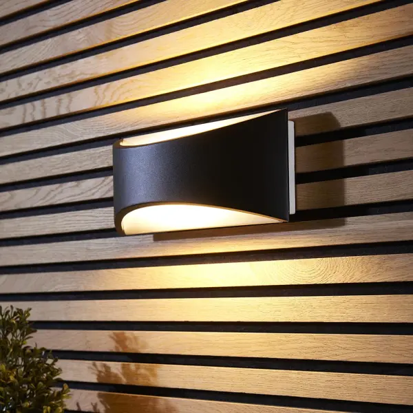 Vulcan 300mm Black Up & Down Light IP65 CCT