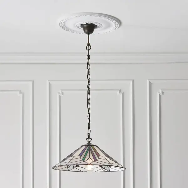 Astoria Large Pendant with Tiffany Glass