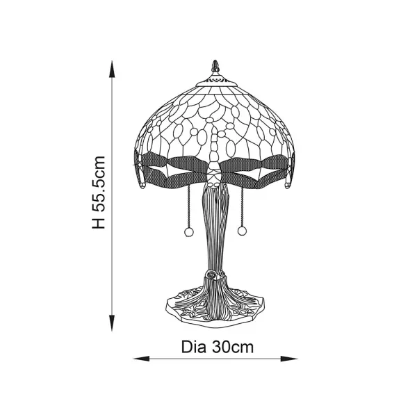 Dragonfly Flame Small Table Lamp