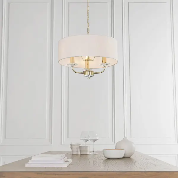 Nixon 3 Light Brass Pendant