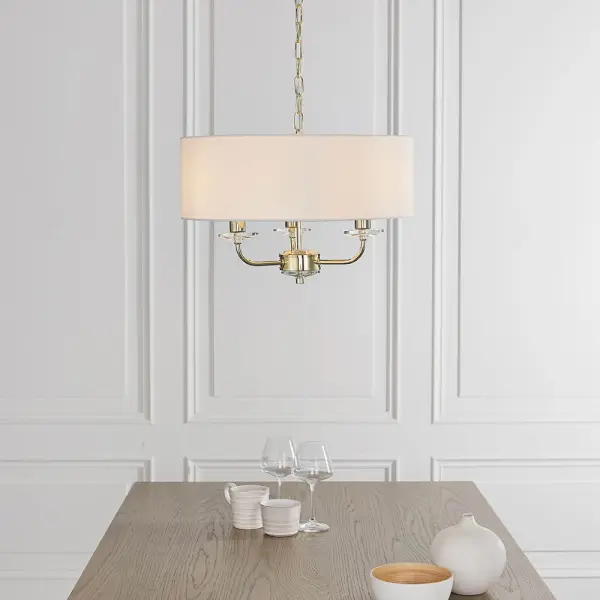 Nixon 3 Light Brass Pendant