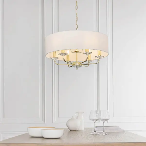 Nixon 6 Light Brass Pendant
