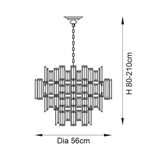 Viviana 12 Light Polished Chrome & Champagne Crystal Pendant