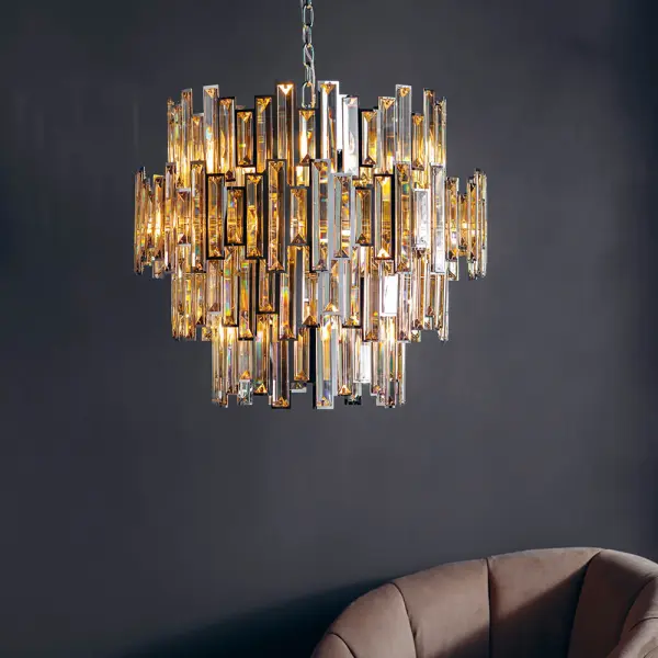 Viviana 15 Light Polished Chrome & Champagne Crystal Pendant
