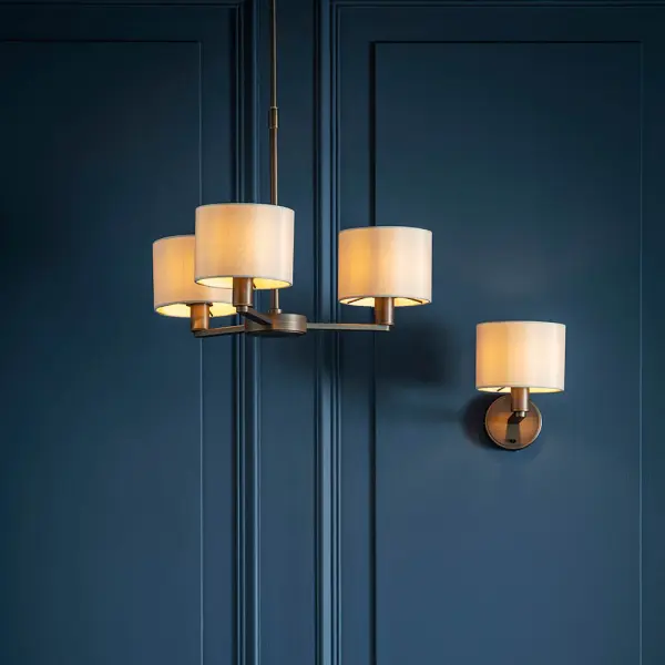 Daley Wall Light in Bronze C/W Marble Shade