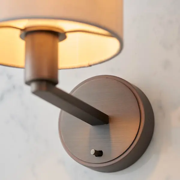 Daley Wall Light in Bronze C/W Marble Shade