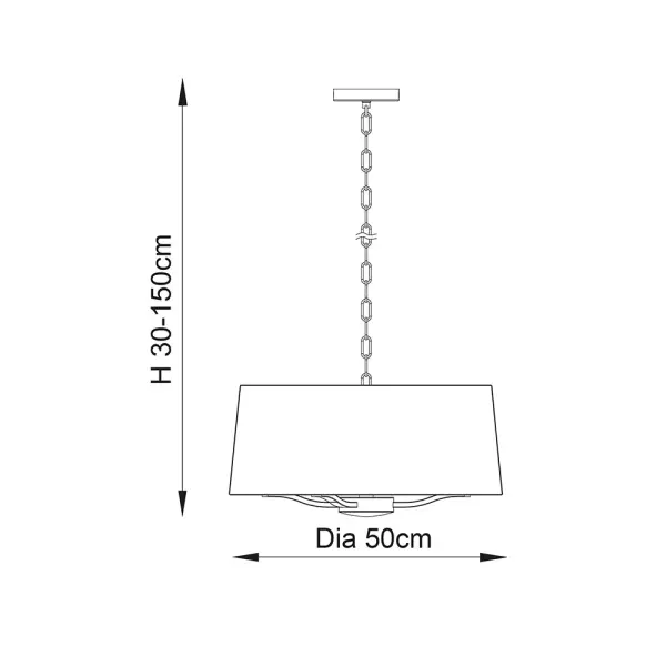 Harvey 3 Light with Drum Shade in Nickel Finish