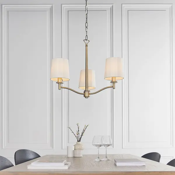 Ortona 3 Light Antique Brass Pendant