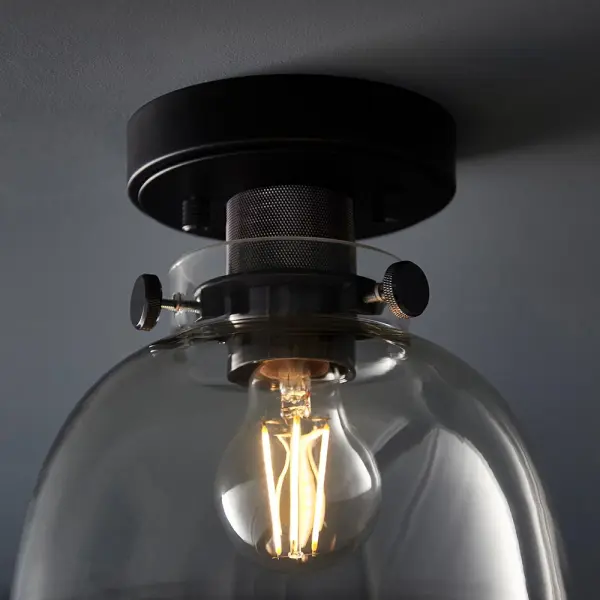 Belle Flush Light in Matt Black